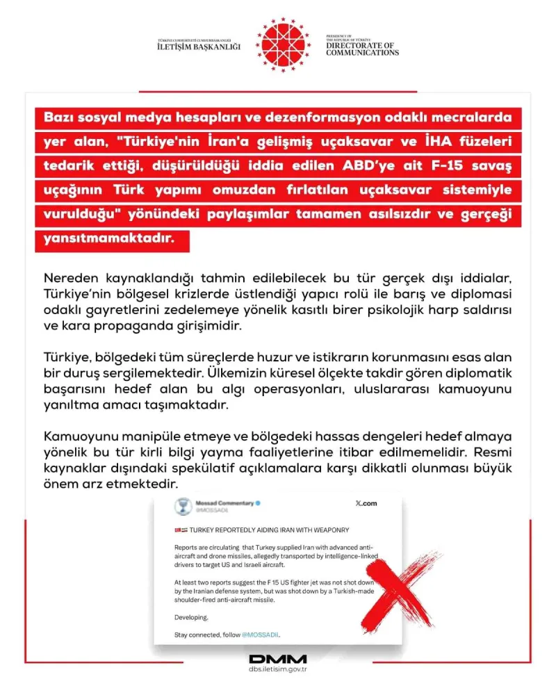 DMM'den F-15 ve Savunma Sistemleri İddialarına Sert Yalanlama: 'Asılsız Kara Propaganda'