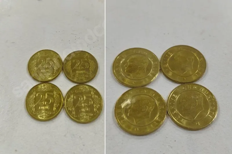 Altın Görünümlü 25 Kuruşlar İnternet Üzerinde Fahiş Fiyatlara Satışa Çıkarıldı