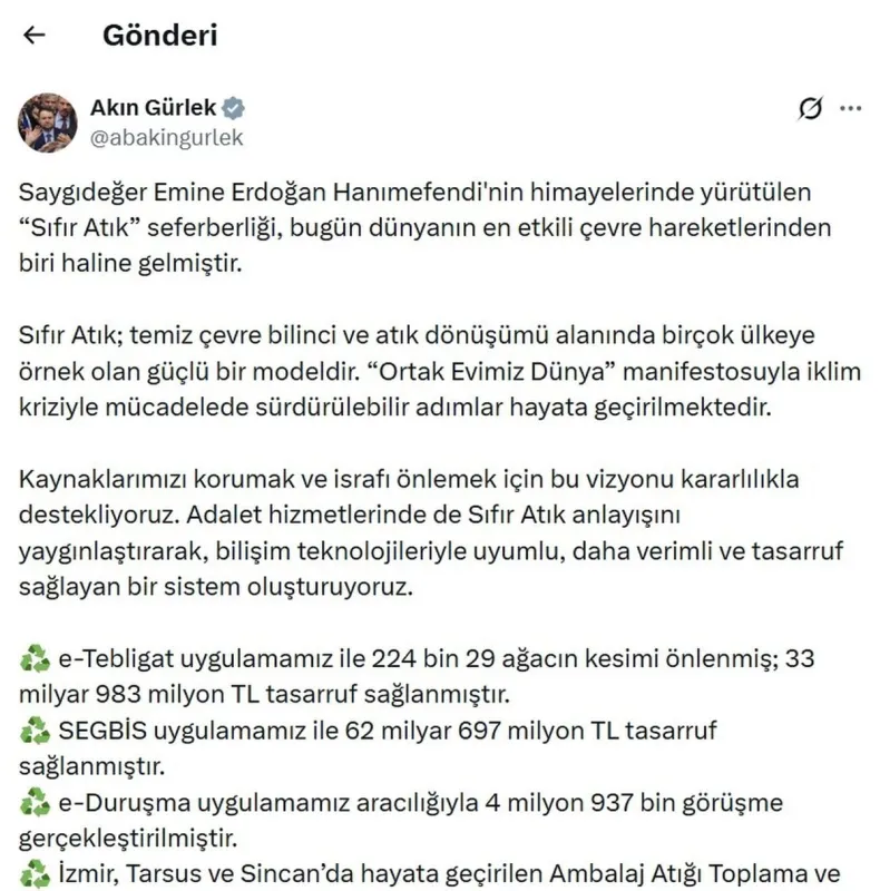 Bakan Gürlek: Adalet hizmetlerinde