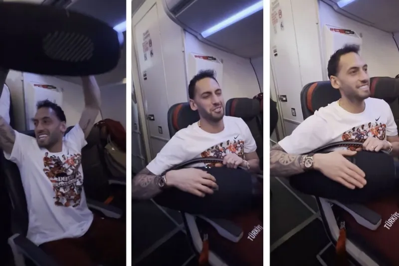 Hakan Çalhanoğlu ve takım arkadaşları,