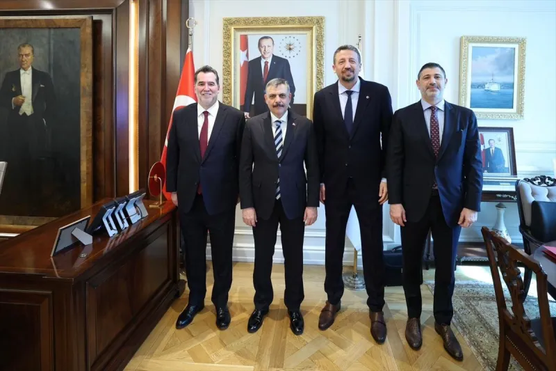 TBF Başkanı Türkoğlu, Adalet Bakanı Gürlek ile İçişleri Bakanı Çiftçi