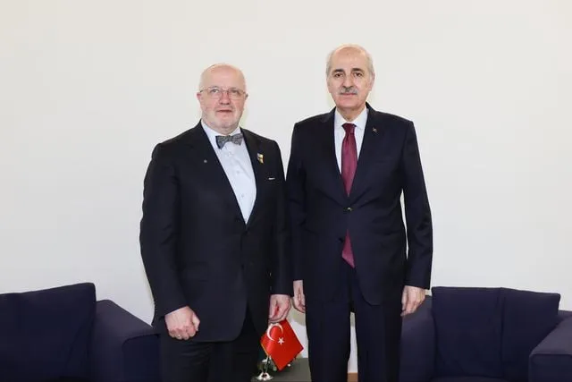TBMM Başkanı Numan Kurtulmuş, Litvanya Meclis Başkanı ile Görüştü